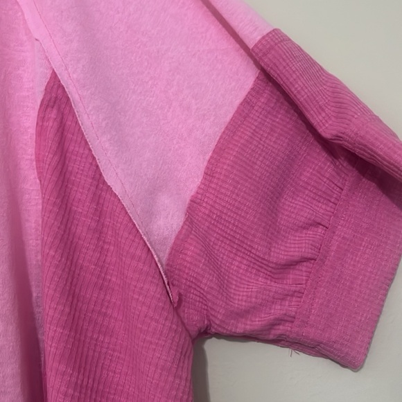 POL oversized Pink Colorblock Blouse - Picture 3 of 5